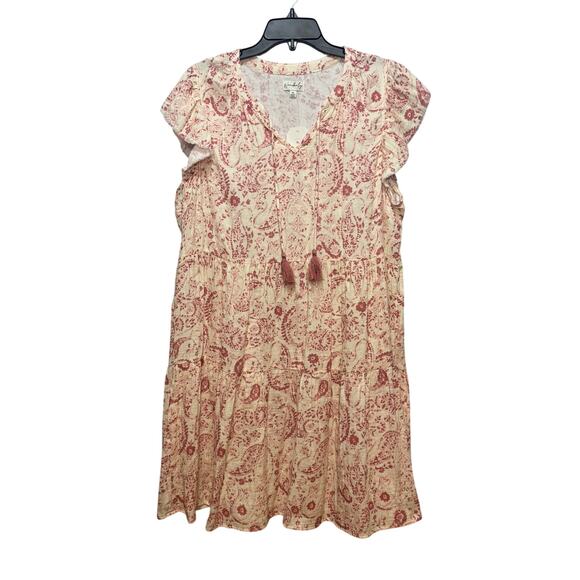 Wonderly pink and white dress with v-neck Size XL. NWT - Picture 1 of 7